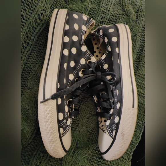 Converse All Star Low Top Polka Dot White Blue, Juniors 5 Or Winter Women's 7 - Picture 6 of 9